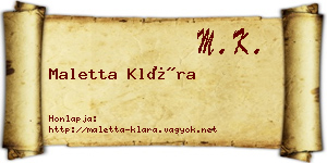 Maletta Klára névjegykártya