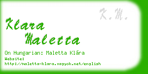 klara maletta business card